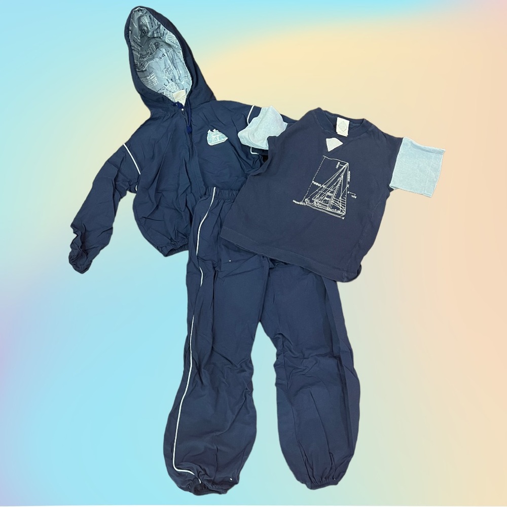 VG 80’s/90’s Blue SCHARF for Boys 3 piece Nautical Jogger Set Sz 7